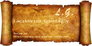 Laczkovics Gusztáv névjegykártya